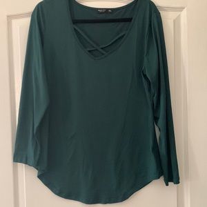Shein Curve Green Long Sleeve Top